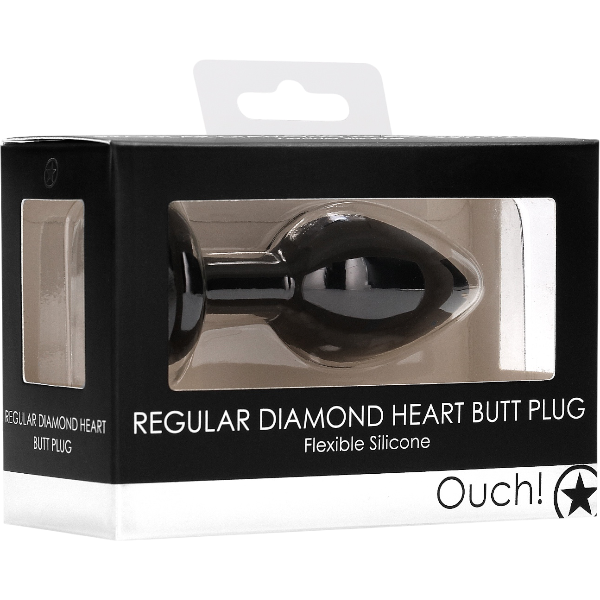 OUCH! Diamond Heart Butt Plug Regular | Anale Plug | Zwart