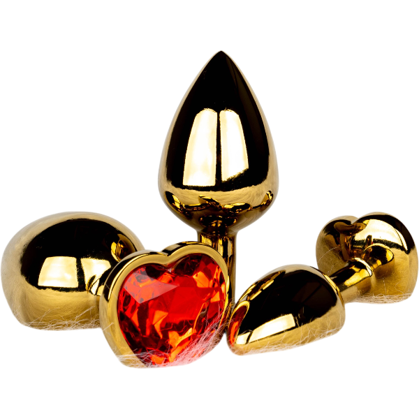 OUCH! Gem Butt Plug Medium Goud/Robijnrood | Anale Plug