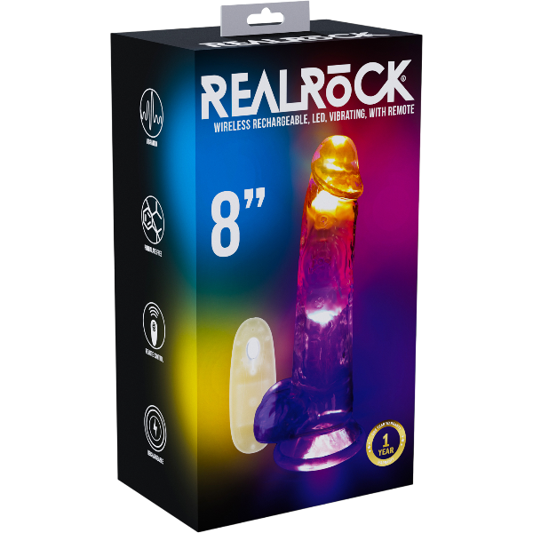 RealRock Dildo | 20cm | Transparant Vibrerend Led | Realistisch