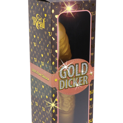 Toyjoy Dildo | 22 cm | Clit stim | Goud | Batterijen