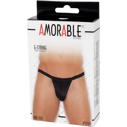 Amorable zwarte mannen string, one size