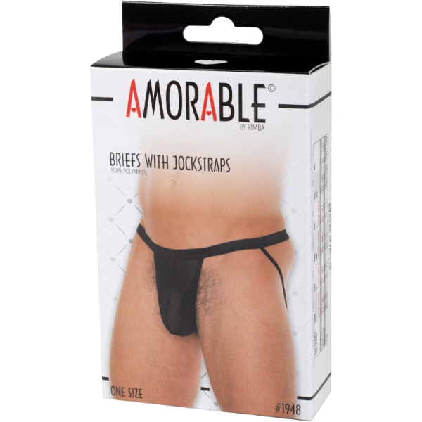 Amorable by Rimba - Doorzichtige jockstrap - One Size - Zwart