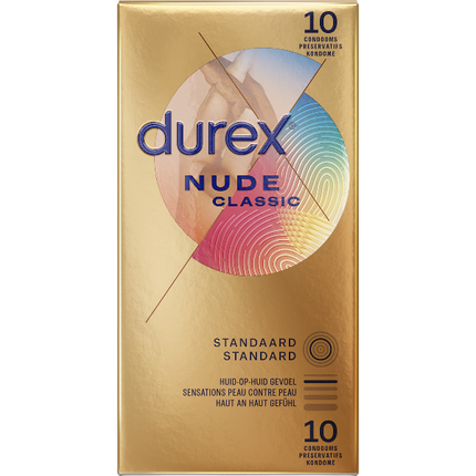 Durex Nude Classic Condooms 10 stuks – Latexvrij voor Latexallergie