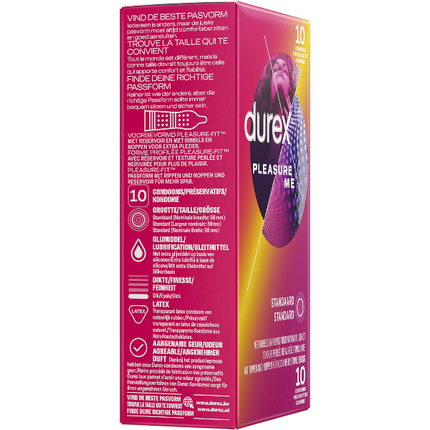Durex Pleasure Me Condooms 10 stuks – Ribbels en Noppen Extra Stimulatie