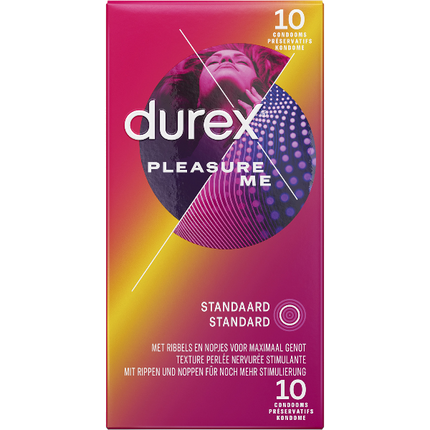 Durex Pleasure Me Condooms 10 stuks – Ribbels en Noppen Extra Stimulatie