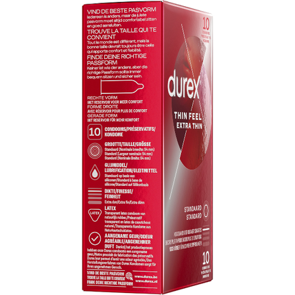Durex Thin Feel Close Fit Condooms 10 stuks – Smallere Pasvorm Nauw Sluitend