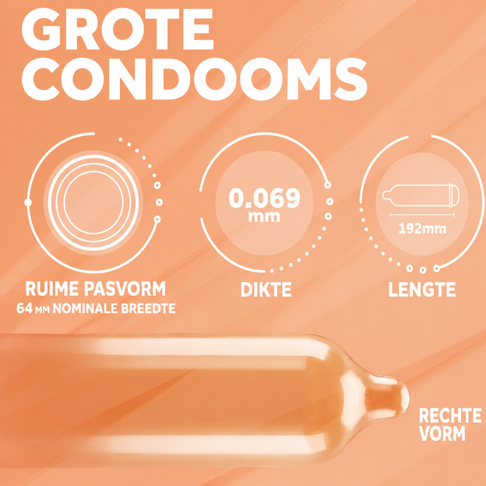 EXS Grande Condooms 64mm XXL Extra Groot – 12 stuks