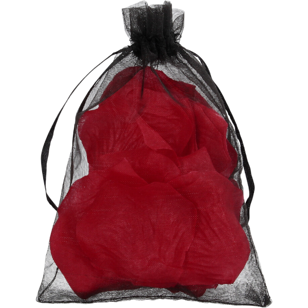 Rozenblaadjes in Organza Zakje Wijnrood – Romantisch Cadeau Decoratie