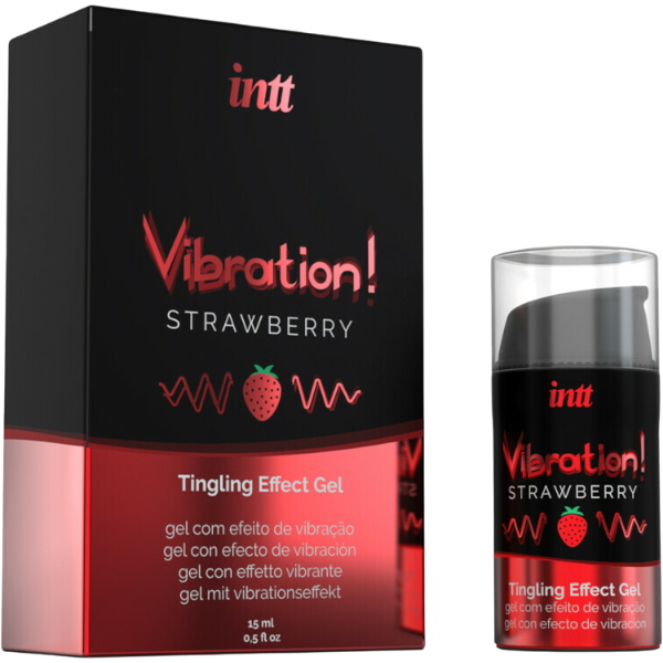 INTT Vibration Aardbei Liquid Vibrator – Tintelend Stimulerend Gel