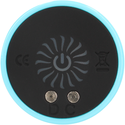Klassieke vibrator met commic design blauw