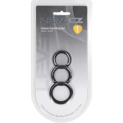 Levelz Classic Silicone Cockring Set XS/S/M Set of 3 – Klassieke Set