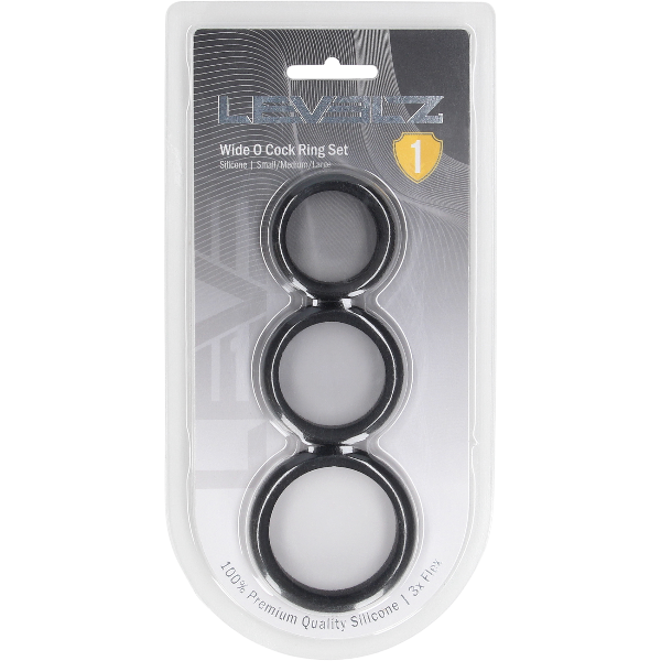 Levelz Wide O Silicone Cockring Set S/M/L Set of 3 – Brede Ringen Set