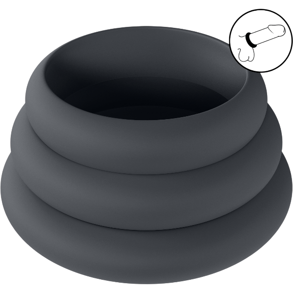 Levelz Wide O Silicone Cockring Set S/M/L Set of 3 – Brede Ringen Set