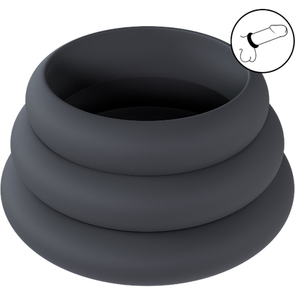 Levelz Wide O Silicone Cockring Set L/XL/XXL Set of 3 – Brede Ringen Set