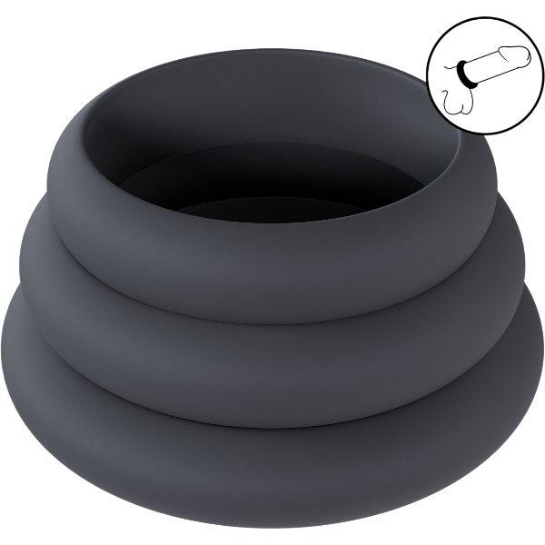 Levelz Wide O Silicone Cockring Set L/XL/XXL Set of 3 – Brede Ringen Set