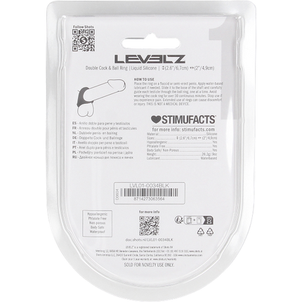 Levelz Double Liquid Silicone Cock and Ball Ring – Dubbele Ring
