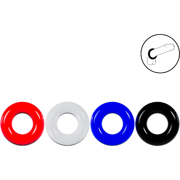 Levelz Cockring Set van 4 Multicolor | Gekleurde Cockringen Set
