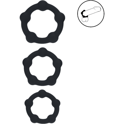 Levelz Beaded Silicone Cockring Set S/M/L Set of 3 – Gekralde Ringen Set