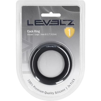 Levelz Liquid Silicone Cockring – Ultra Flexibele Penisring Large zwart