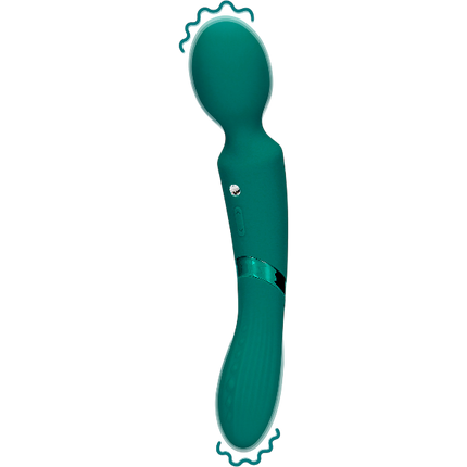 Loveline Double-Sided Vibrating Wand - Green Gable – Siliconen Vibrator USB