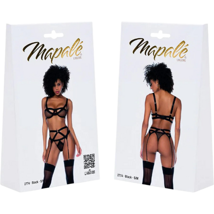 Mapalé Pretty Little Rocker Driedelig Bralette Set  Zwart