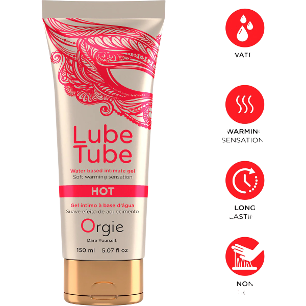 Orgie Lube Tube Hot Waterbasis Glijmiddel 150ml – Opwarmend Effect