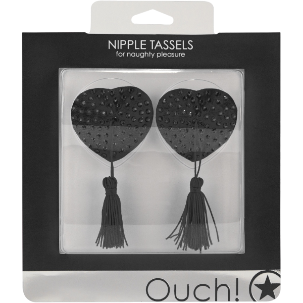 OUCH! Nipple Tassels | Hartvorm | Zwart