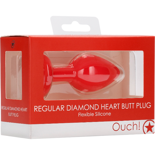 OUCH! Diamond Heart Butt Plug Regular –  Buttplug Anaal Red