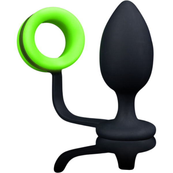 OUCH! Butt Plug met Cockring Glow in the Dark – Combinatie Anaal