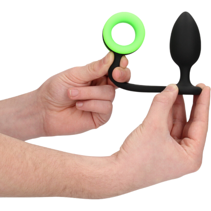OUCH! Butt Plug met Cockring Glow in the Dark – Combinatie Anaal