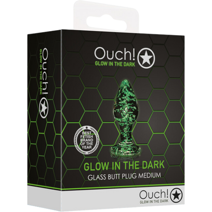 OUCH! Glazen Butt Plug Medium Glow in the Dark – Borosilicaat Anaal