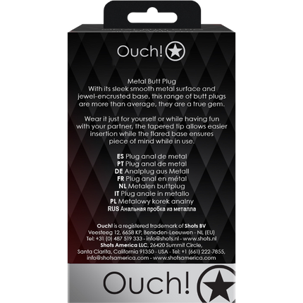 OUCH! Gem Butt Plug Medium Goud/Smaragdgroen – Sieraad Anale Plug