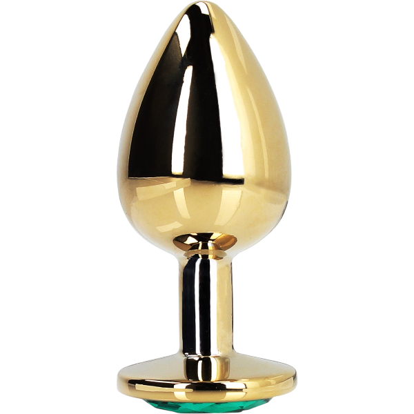 OUCH! Gem Butt Plug Medium Goud/Smaragdgroen – Sieraad Anale Plug