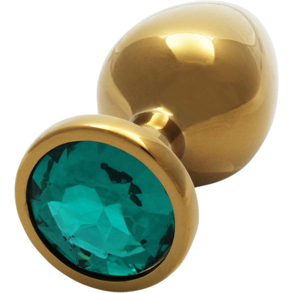 OUCH! Gem Butt Plug Large Goud/Smaragdgroen – Anale Plug