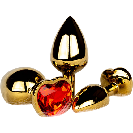 OUCH! Gem Butt Plug Medium Goud/Robijnrood – Anale Plug