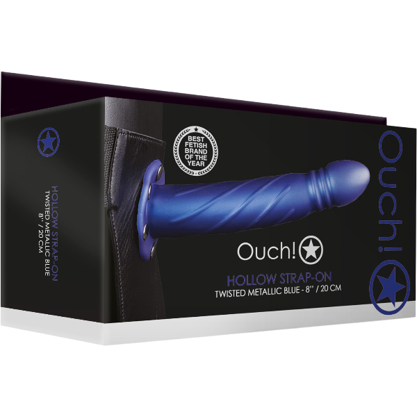 OUCH! Hollow Strap-On 20cm Blauw Metallic – Holle Strap-on