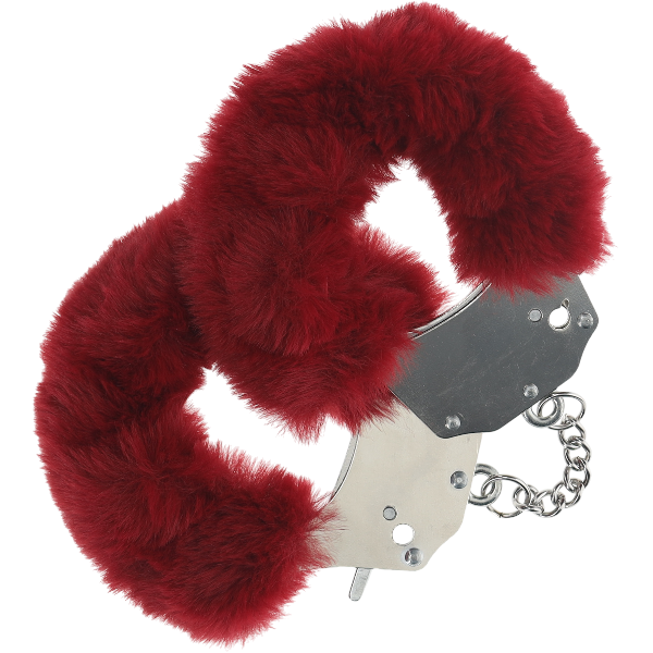 OUCH! Pluche Handboeien Bordeauxrood – Zachte Bondage Handboeien