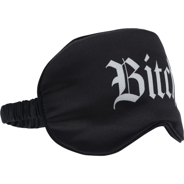 OUCH! Satijnen Masker 'Bitch' Zwart – Bedrukt Oogmasker Bondage