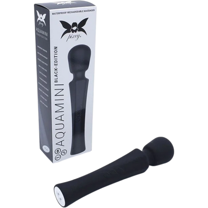 Pixey Aquamini Black Edition Wandvibrator USB – Waterproof Compact Wand