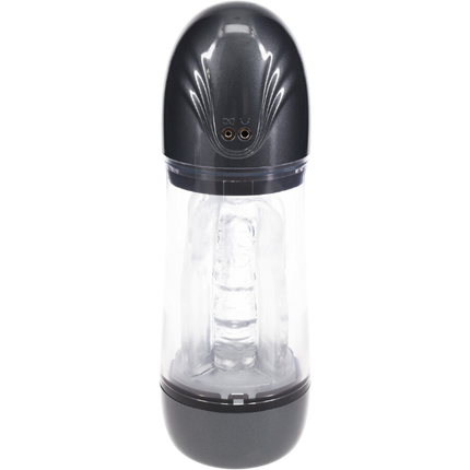 Pumped SonicPull Zuig- en Vibratiemasturbator Multimedia Enhanced Gun Metal