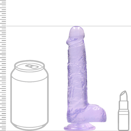 RealRock Dildo van 15 cm -  Paars met ballen