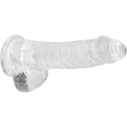 RealRock Dildo van 15 cm - Transparant met ballen