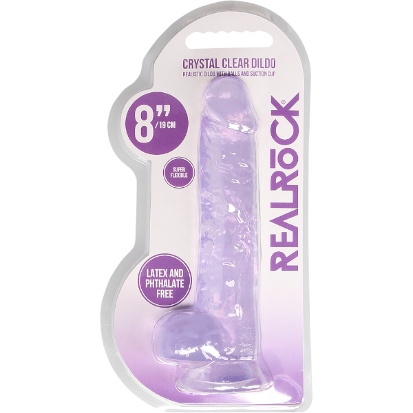 RealRock Dildo van 21 cm – Paars met ballen