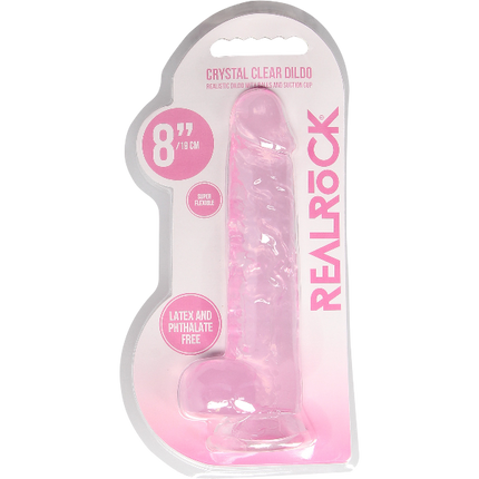 RealRock Dildo van 21 cm – Roze met ballen