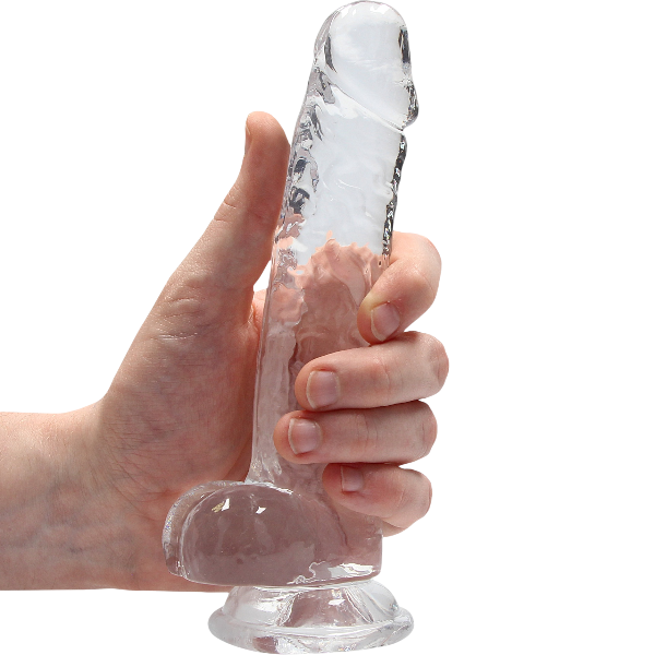 RealRock Dildo | 18cm | Met Balzak | Transparant