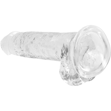 RealRock Dildo van 18 cm – Transparant met ballen