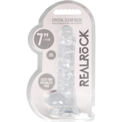 RealRock Dildo van 18 cm – Transparant met ballen