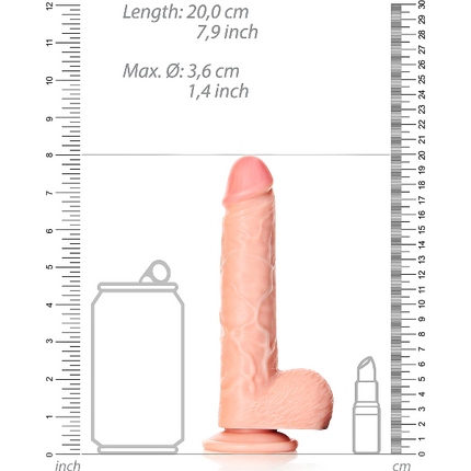 RealRock  Dildo van 18 cm - Realistisch met zuignap en ballen