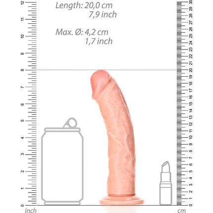 RealRock Dildo van 18 cm - Realistisch Gebogen met zuignap