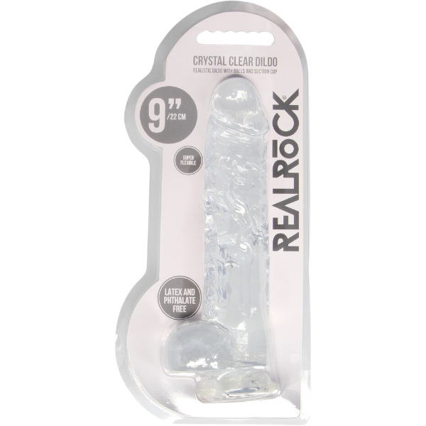 RealRock Dildo van 23 cm – Transparant met ballen